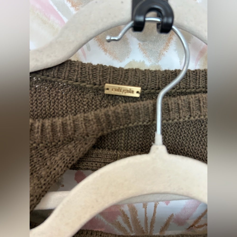CULT GAIA 3 Piece Set Sally Knit Top, Shrug, and Skirt in Advieh Olive Green XS - Picture 5 of 7